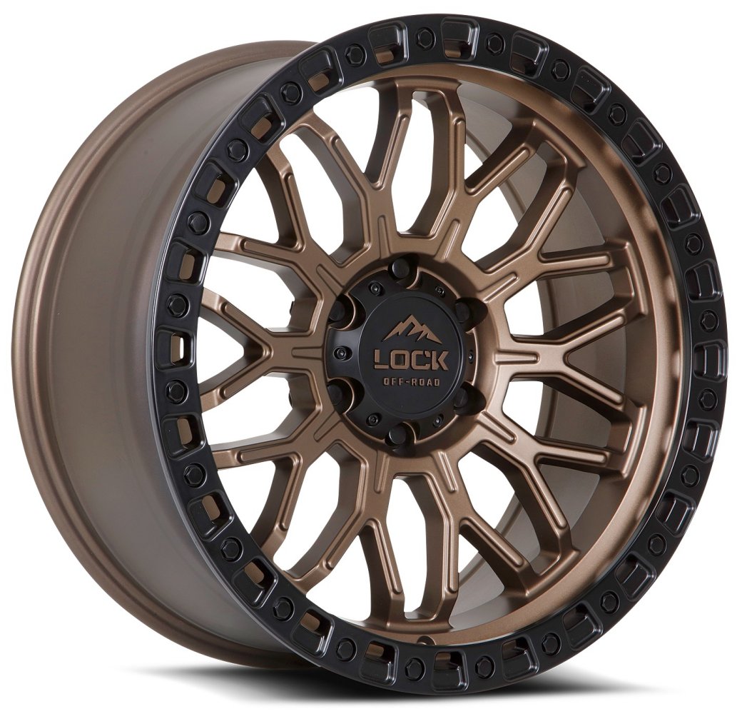 20x10 Lock Off-Road Combat Matte Bronze w/ Matte Black Ring 8x6.5/165 -18mm