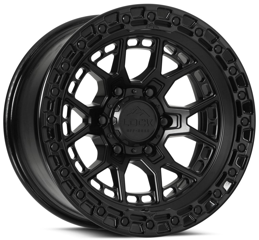 17x9 Lock Off-Road Commando Matte Black w/ Gloss Black Ring 6x135 -12mm