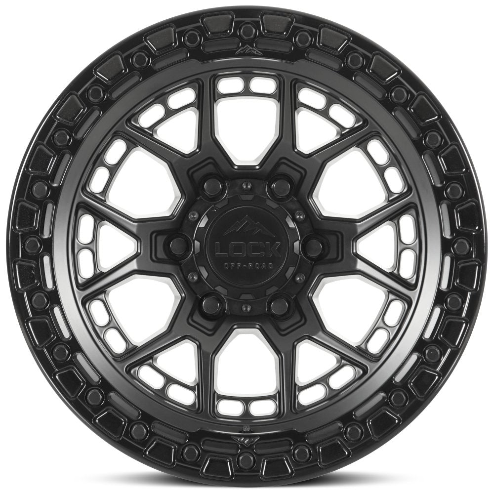 17x9 Lock Off-Road Commando Matte Black w/ Gloss Black Ring 6x135 -12mm
