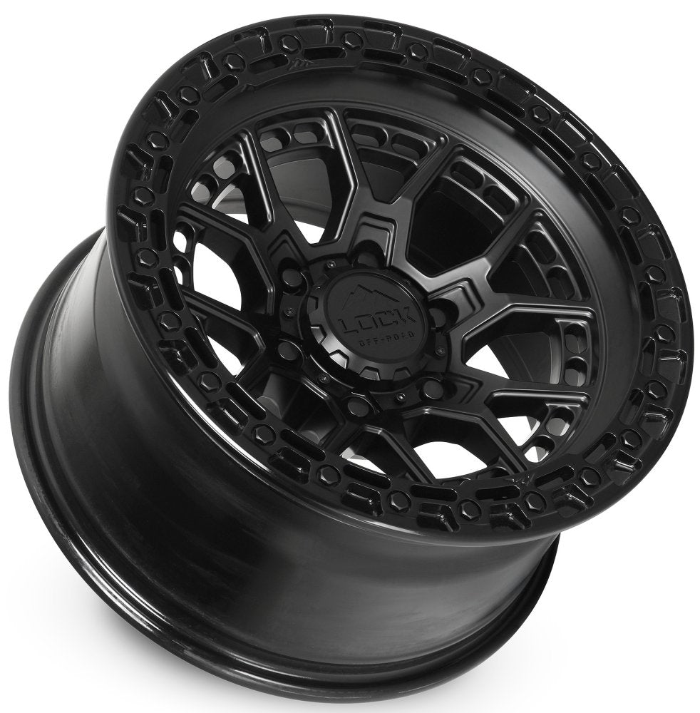 17x9 Lock Off-Road Commando Matte Black w/ Gloss Black Ring 6x135 -12mm