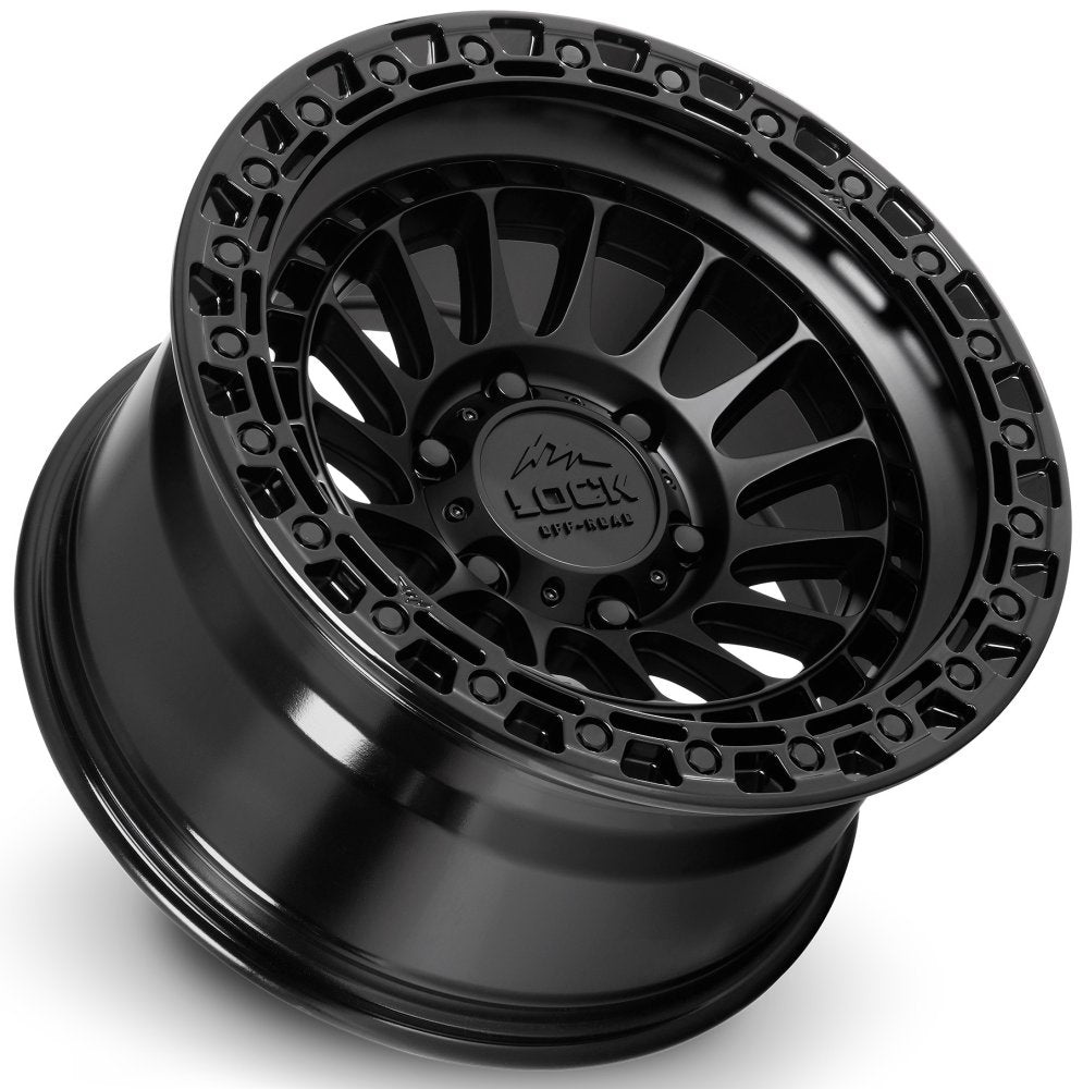 17x9 Lock Off-Road Mojave Matte Black w/ Gloss Black Ring 6x135 0mm
