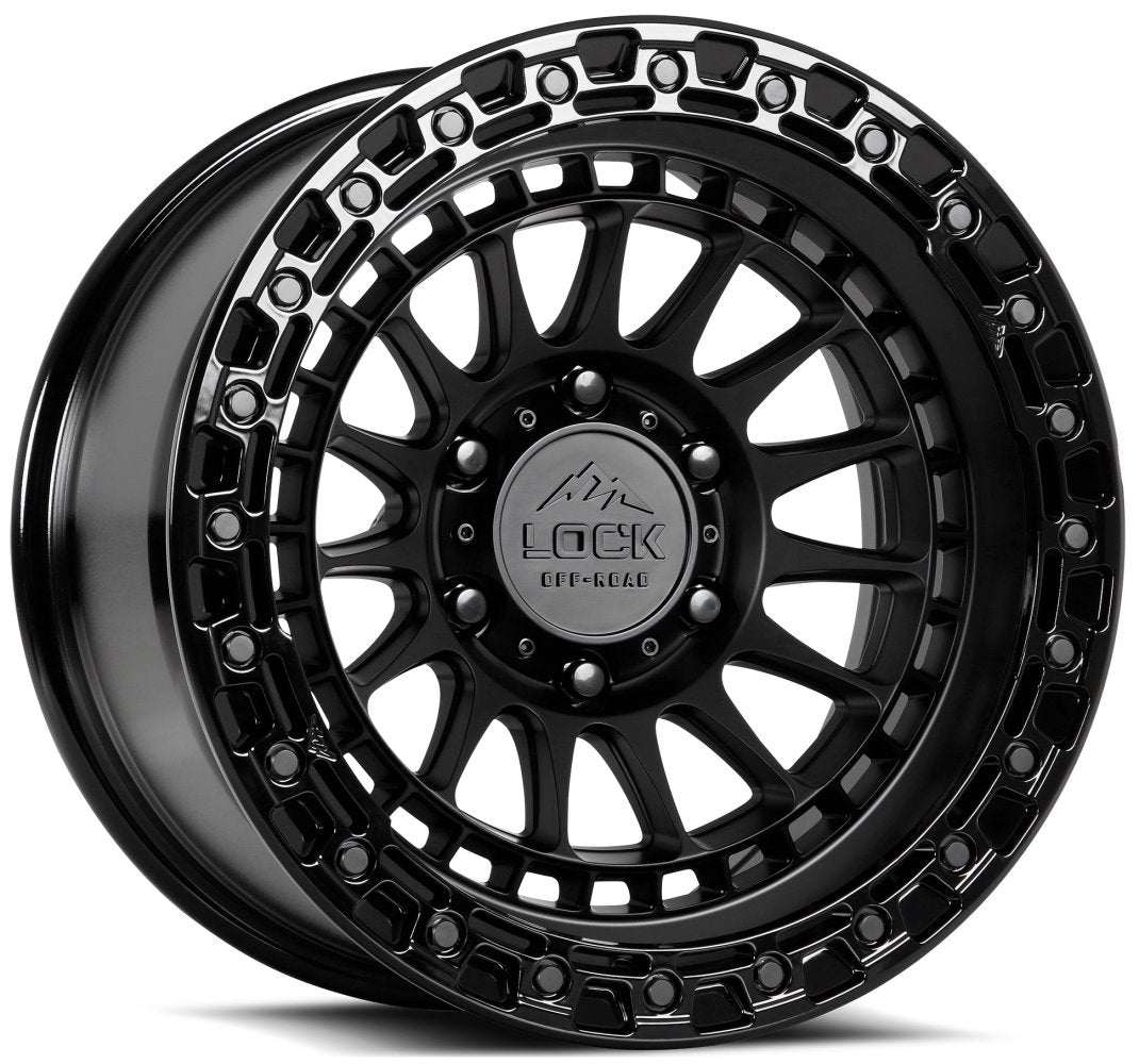 17x9 Lock Off-Road Mojave Matte Black w/ Gloss Black Ring 6x135 0mm