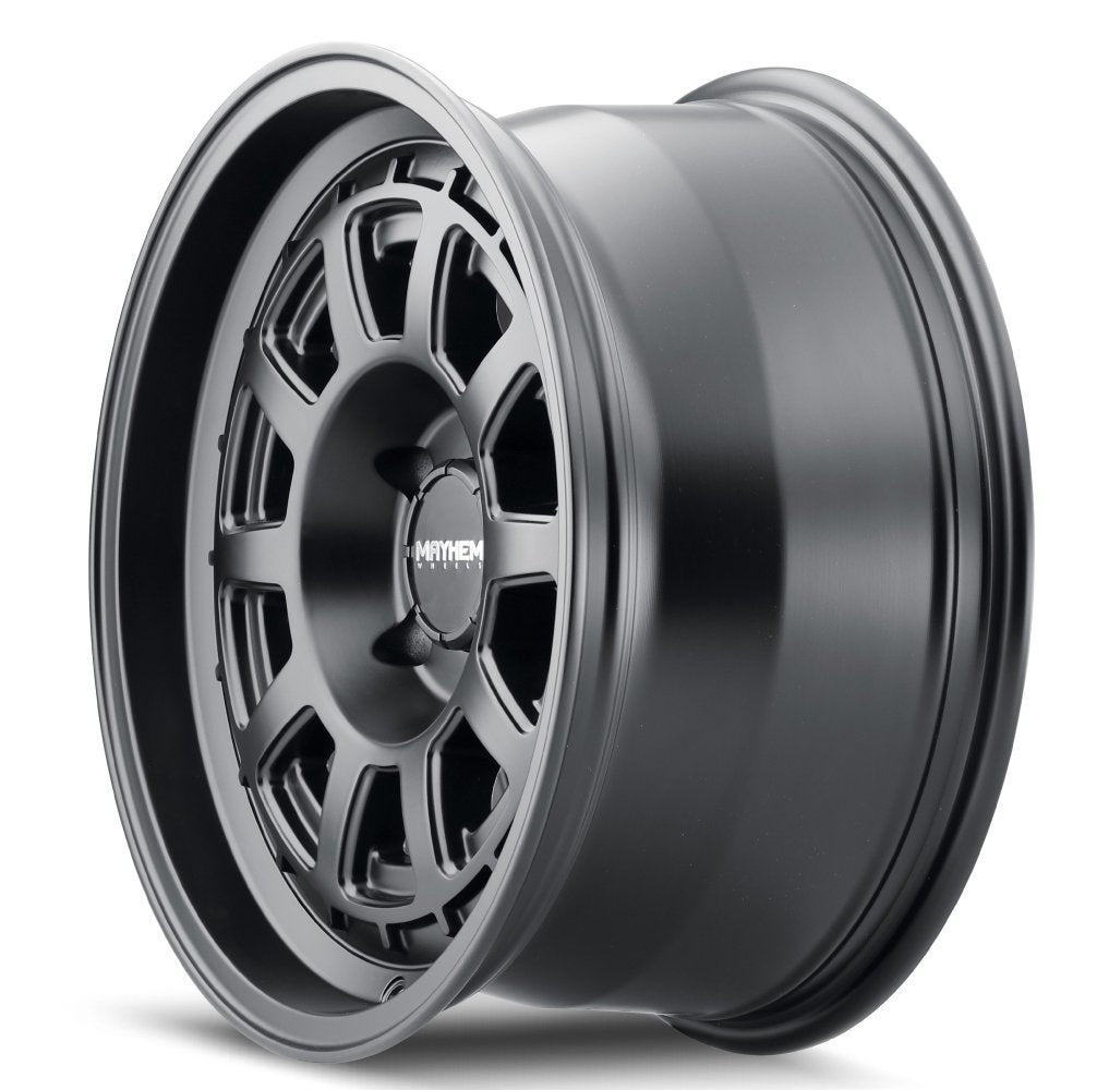 (Clearance - No Returns) 17x8.5 Mayhem Voyager 8303MB Matte Black (Flow Formed) 6x5.5/139.7 0mm