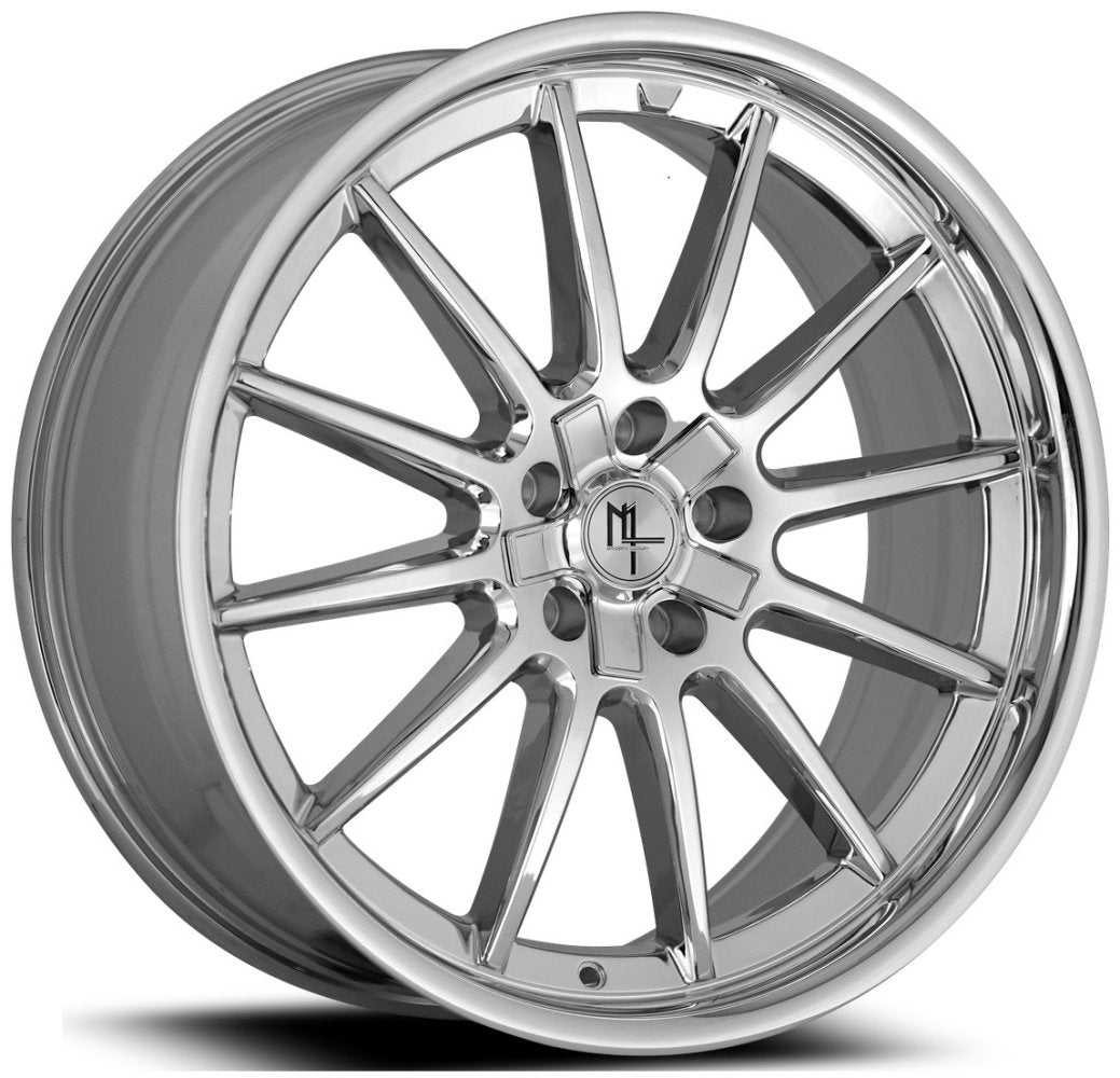 18X8 Modern Luxury MLF14 Chrome (Flow Formed)  5x120 5x4.5/114.3 35mm
