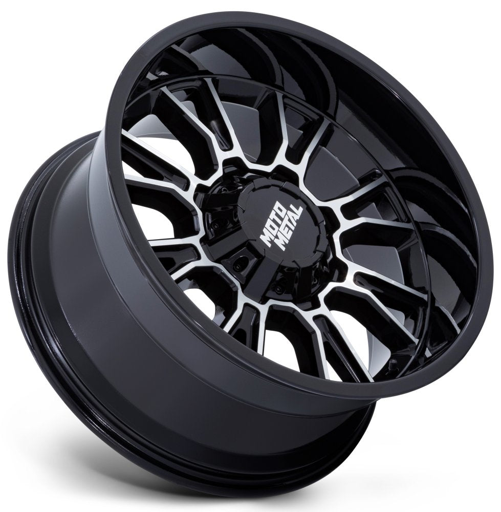 (Clearance - No Returns) 17x9 Moto Metal MO810 Gloss Black Machined 8x6.5/165 20mm
