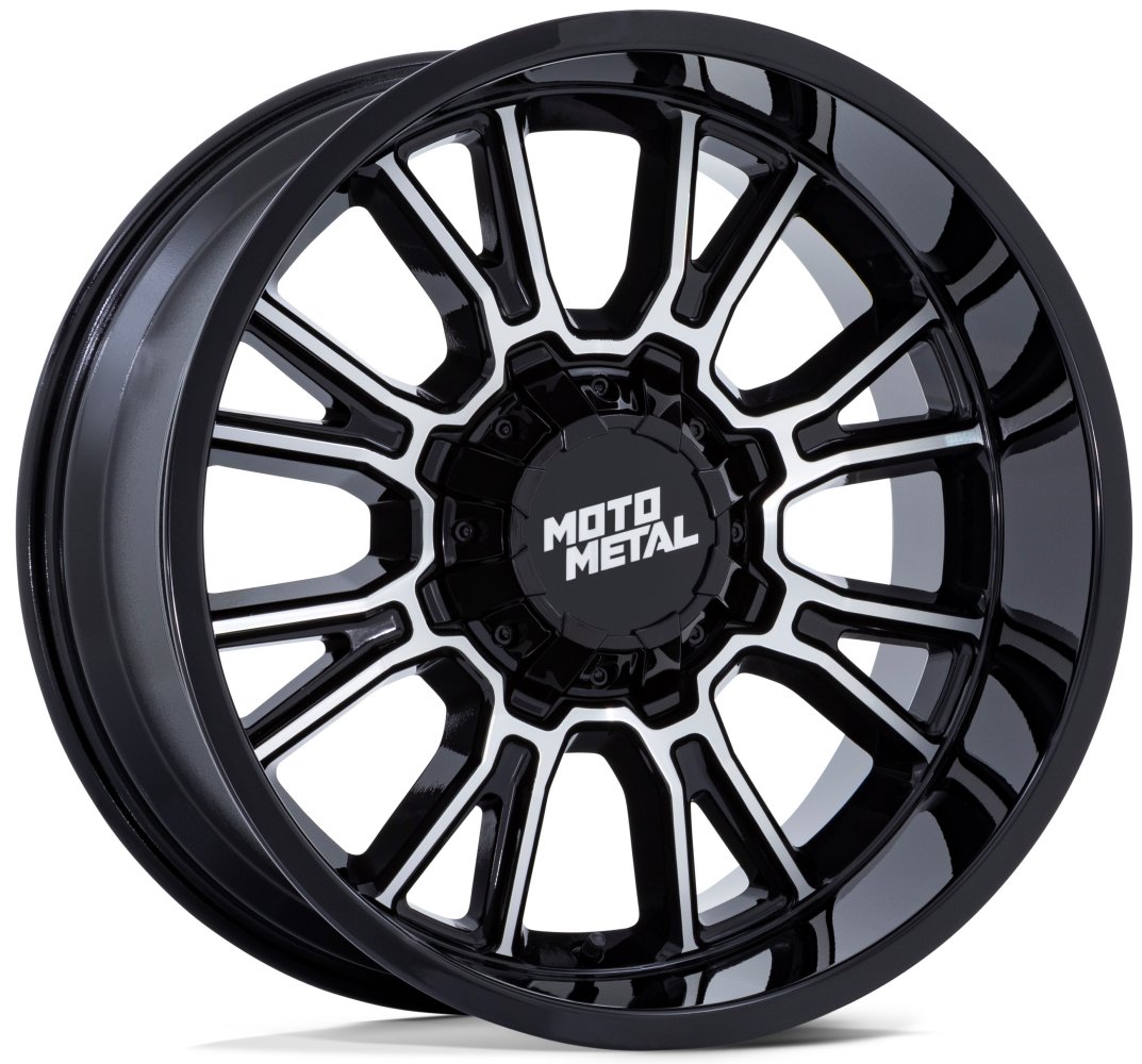 (Clearance - No Returns) 17x9 Moto Metal MO810 Gloss Black Machined 8x6.5/165 20mm