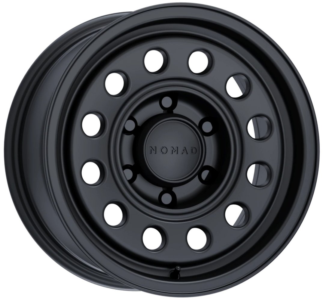 (Clearance - No Returns) 17x8.5 Nomad Off-Road 501 Convoy Satin Black (Flow Form) 6x135 -10mm