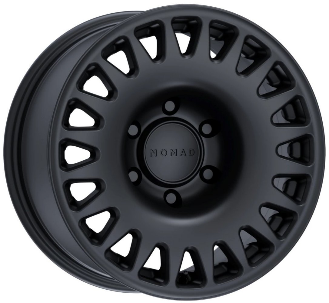 (Clearance - No Returns) 16x8 Nomad Off-Road 503 Sahara Satin Black (Flow Form) 6x4.5/114.3 -10mm