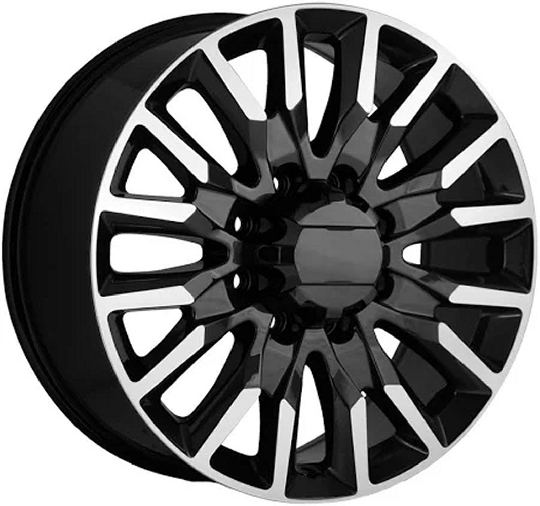 20x8.5 OE Concepts Replica 2023 Silverado 2500 Gloss Black Machined G22 8x180 44mm