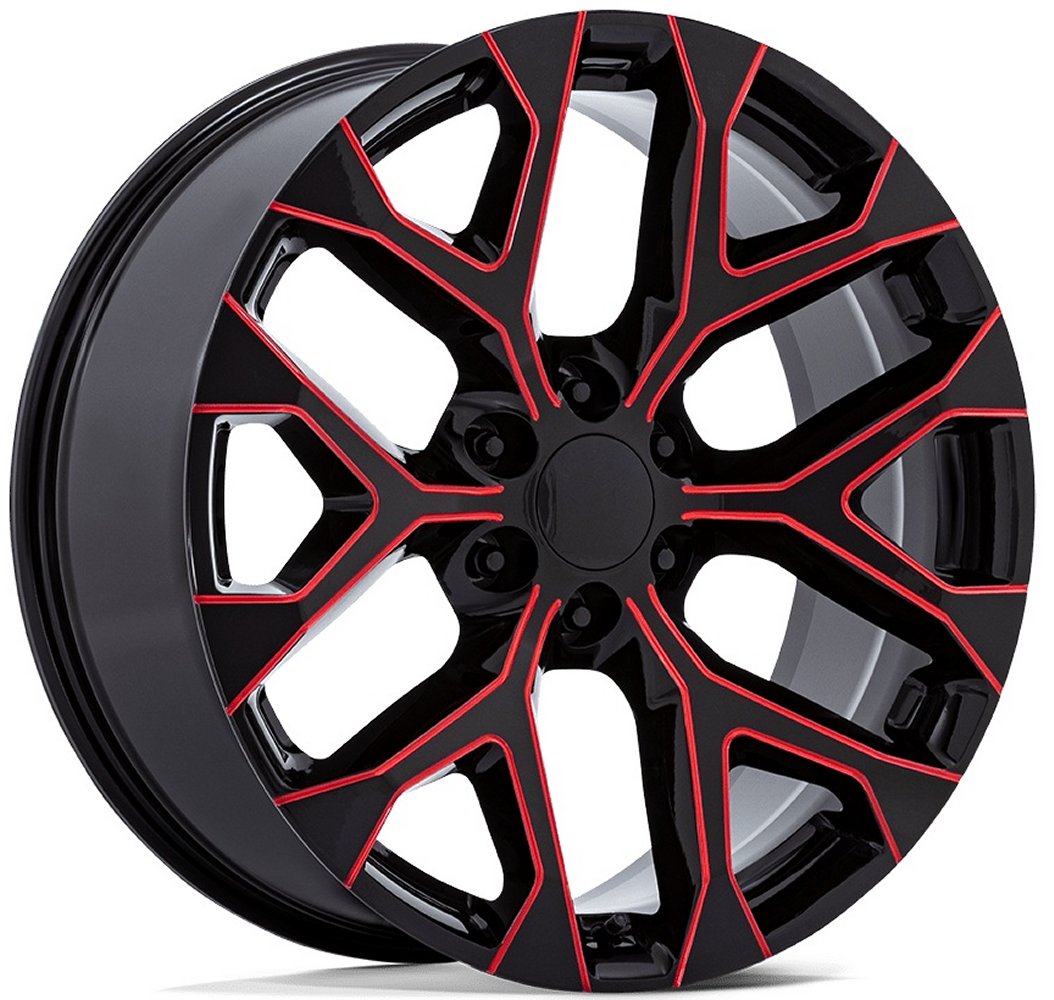 26X10 Performance Replicas PR177 Gloss Black Red Milled 6x5.5/139.7 24mm
