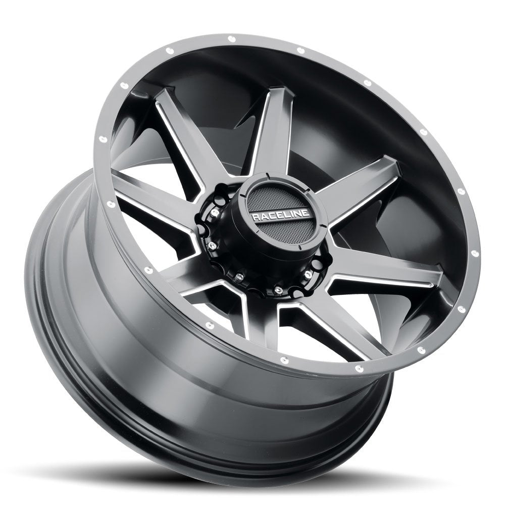 (Clearance - No Returns) 17x9 Raceline 954M Stryker Satin Black Milled 8x170 -12mm