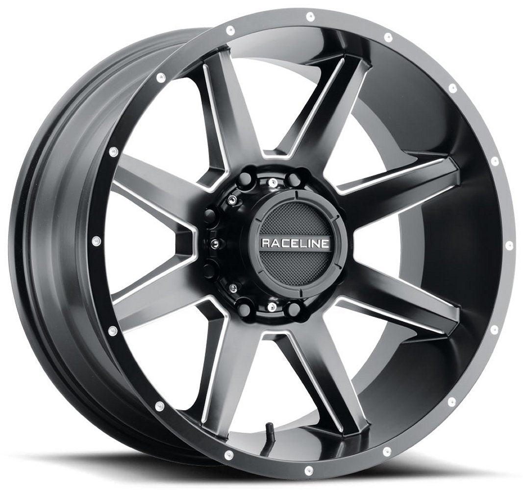 (Clearance - No Returns) 17x8.5 Raceline 954M Stryker Satin Black Milled 8x170 0mm