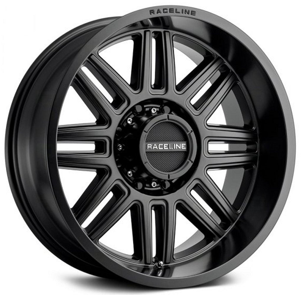 (Clearance - No Returns) 16x8 Raceline 948B Split Satin Black 5x4.5/114.3 0mm