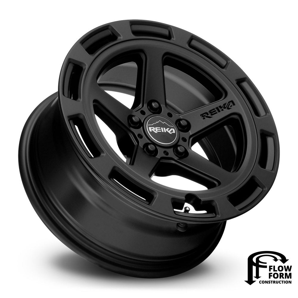 (Clearance - No Returns) 17x7 Reika R20 Teton Satin Black 5x100 15mm
