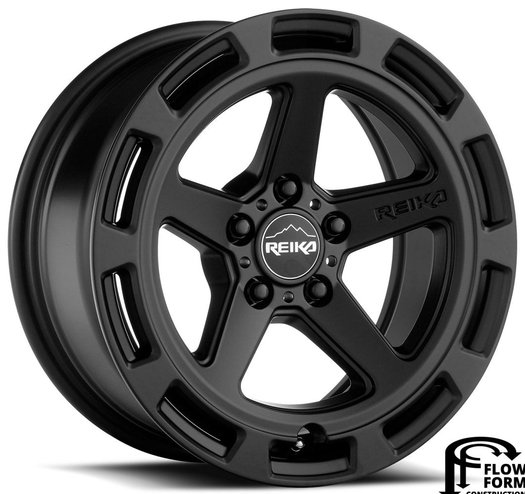 (Clearance - No Returns) 17x7 Reika R20 Teton Satin Black 5x100 15mm