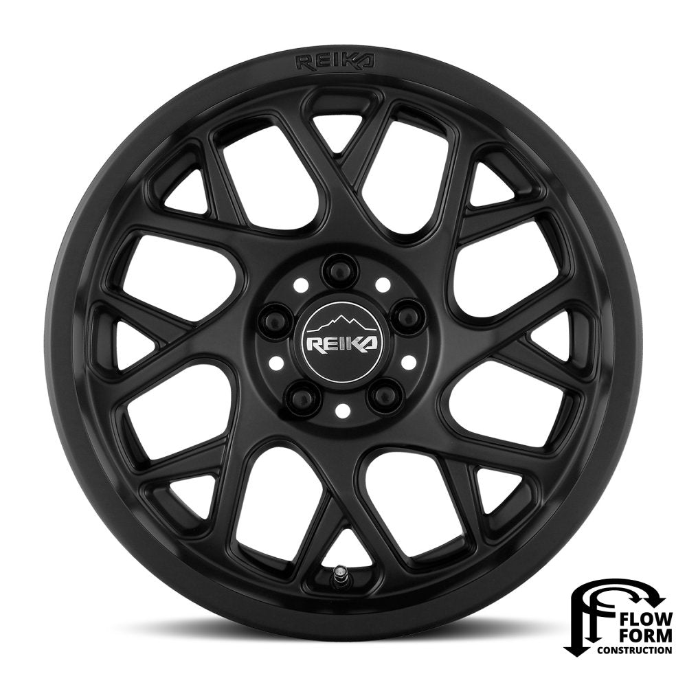 (Clearance - No Returns) 17x8 Reika R25 Detour Satin Black 5x4.5/114.3 38mm