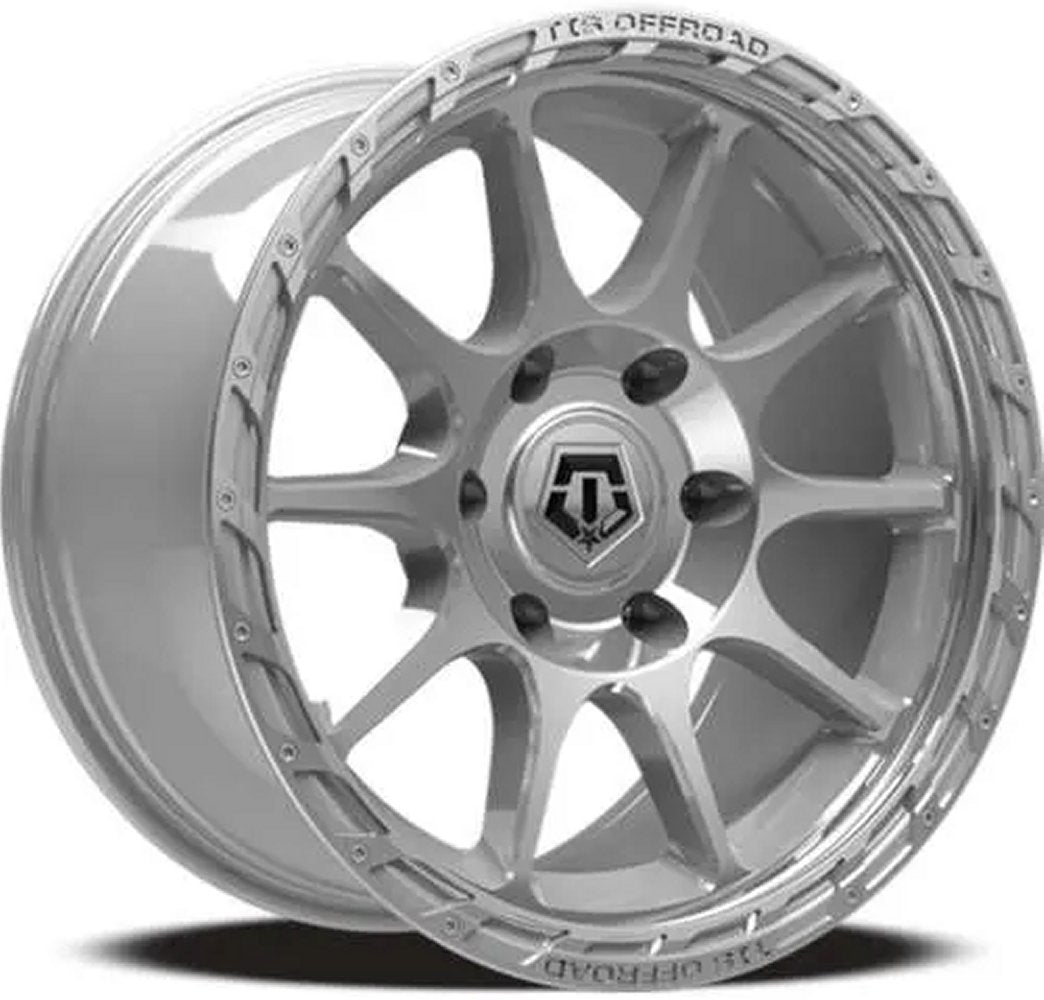 (Clearance - No Returns)  17x9 TIS Off-Road 563BS Silver w/ Brushed Face 5x5/127 -12mm