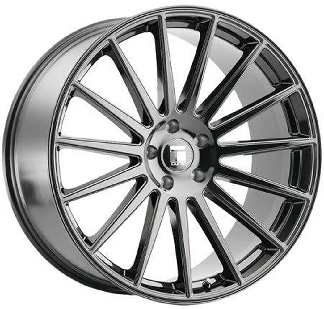 (Clearance - No Returns) 17x8 Touren TR92 Gloss Graphite Machined  5x112 35mm