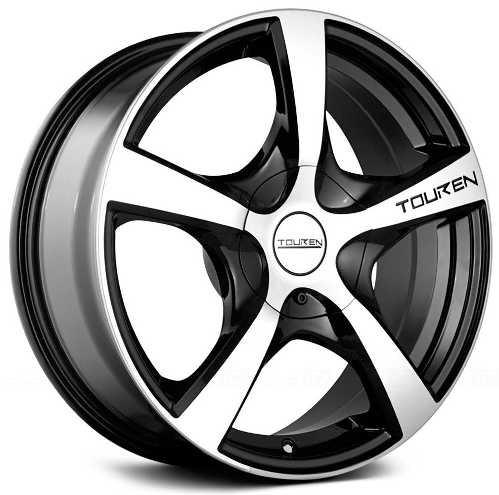 (Clearance - No Returns) 16x7 Touren TR9 Gloss Black Machined Face & Lip 5x112 5x120 42mm