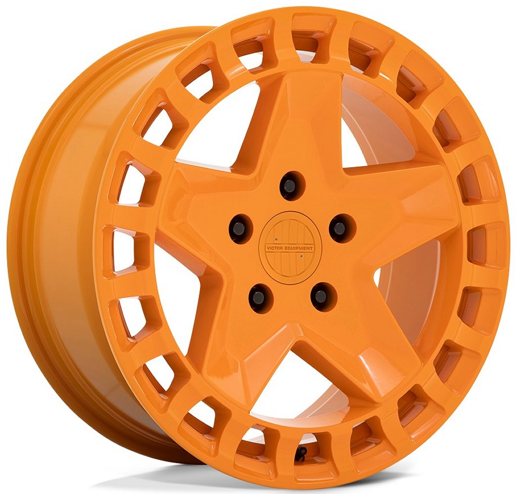 (Clearance - No Returns) 17x8 Victor Equipment Alpen Gloss Orange 5x130 20mm