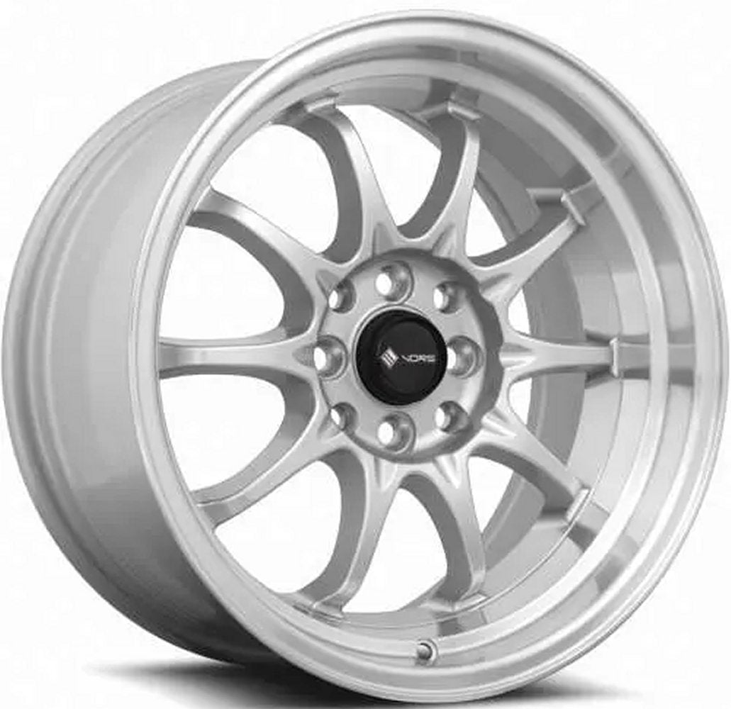 15x8 Vors TR3 Silver Machined Lip 4x4.25/108 0mm (CUSTOM)
