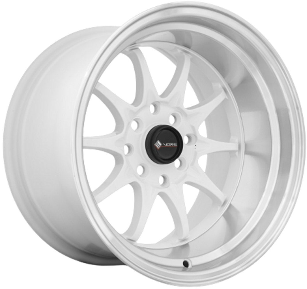 15x9 Vors TR3 White Machined Lip 4x4.25/108 0mm (CUSTOM)