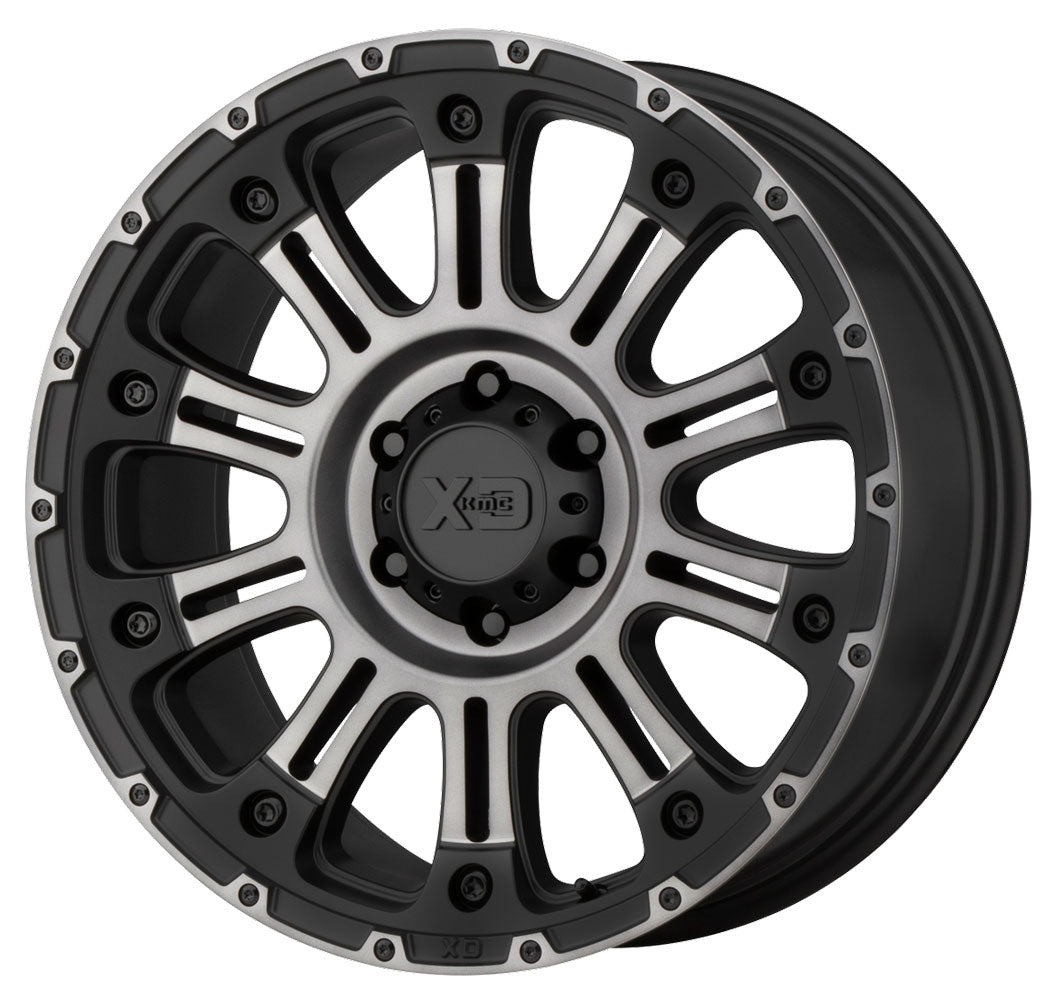 (Clearance - No Returns) 17x9 XD Series XD829 Hoss II Satin Black Machined w/ Gray Tint 6x5.5/139.7 18mm